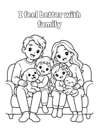 I feel better with family coloring page