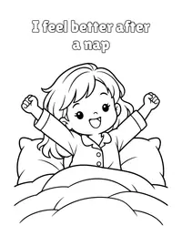 I feel better after a nap coloring page