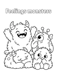 Feelings monsters coloring page
