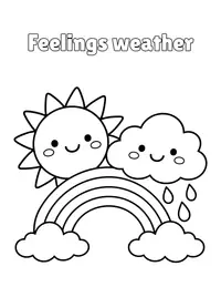 Feelings weather coloring page