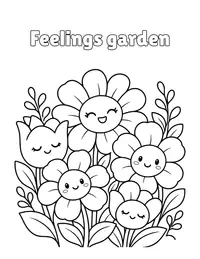 Feelings garden coloring page