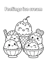 Feelings ice cream coloring page