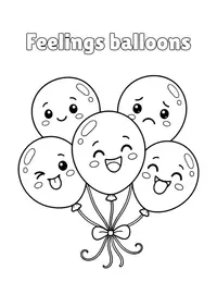 Feelings balloons coloring page