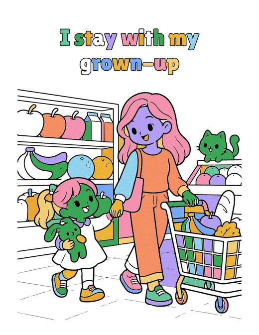 I stay with my grown-up coloring page, colored in