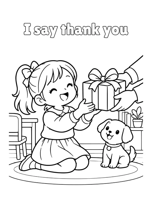 I say thank you coloring page