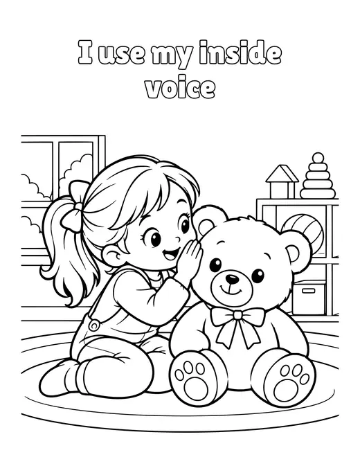 I use my inside voice coloring page