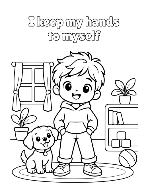 I keep my hands to myself coloring page