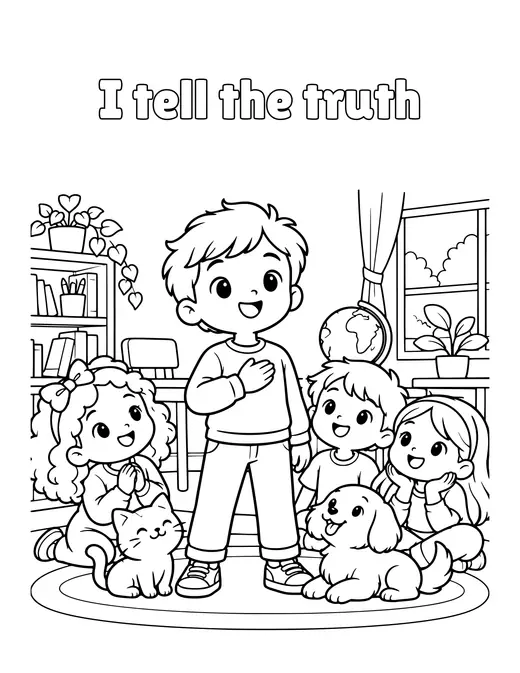 I tell the truth coloring page