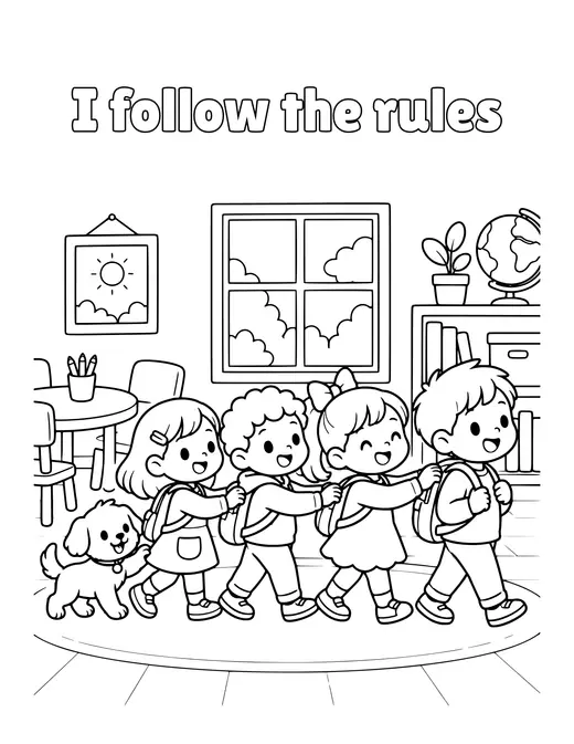 I follow the rules coloring page