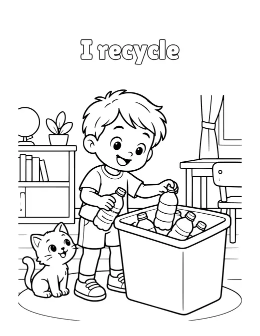 I recycle coloring page