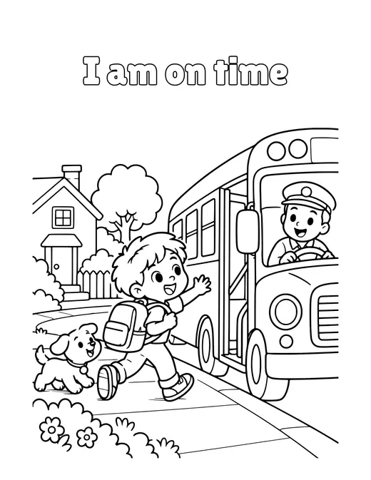 I am on time coloring page