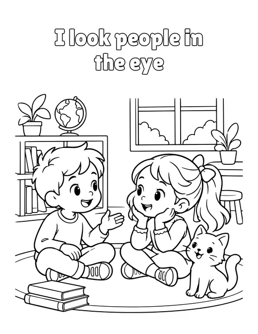 I look people in the eye coloring page