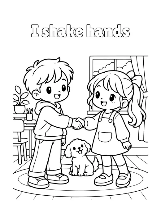 I shake hands coloring page
