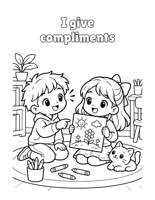 I give compliments coloring page