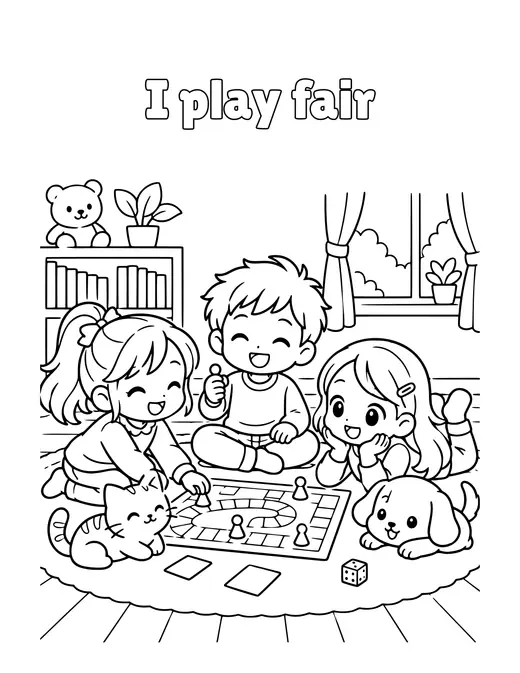 I play fair coloring page