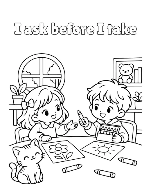 I ask before I take coloring page