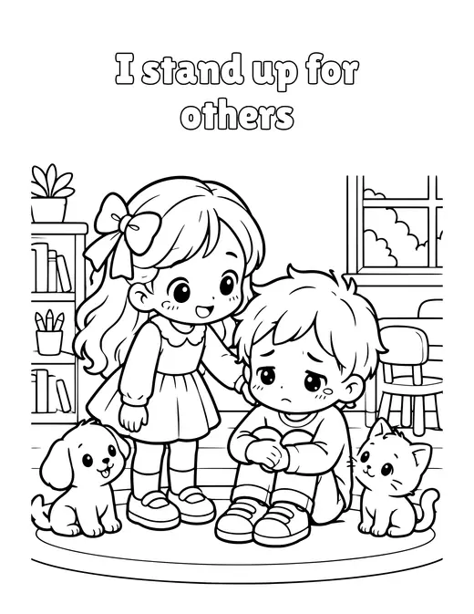 I stand up for others coloring page
