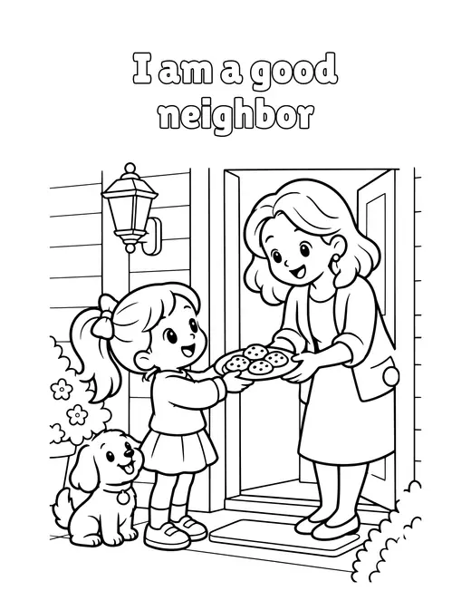 I am a good neighbor coloring page