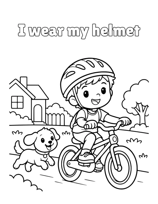 I wear my helmet coloring page