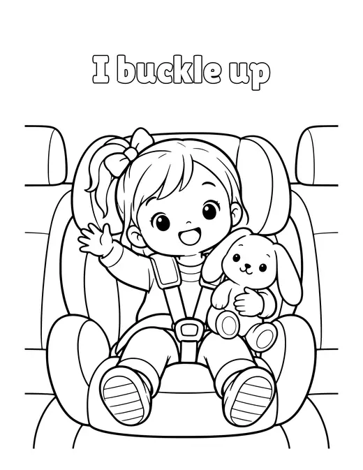 I buckle up coloring page