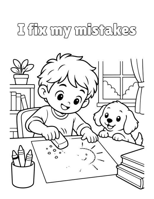 I fix my mistakes coloring page