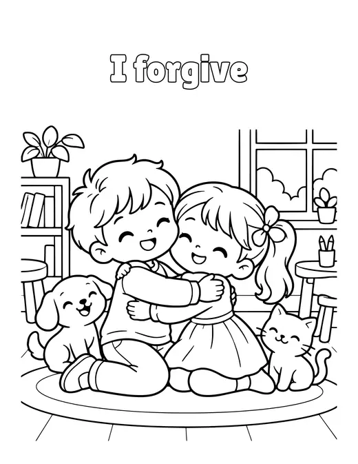 I forgive coloring page