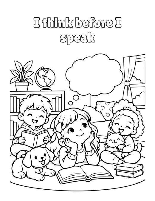 I think before I speak coloring page