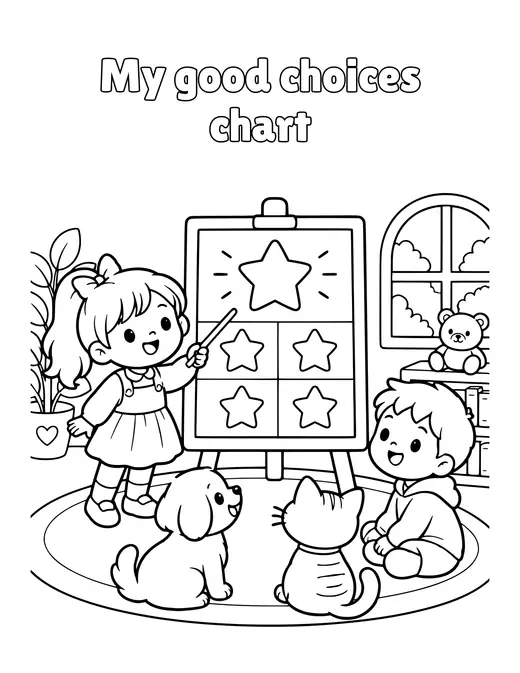 My good choices chart coloring page
