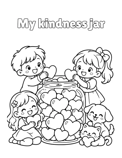 My kindness jar coloring page