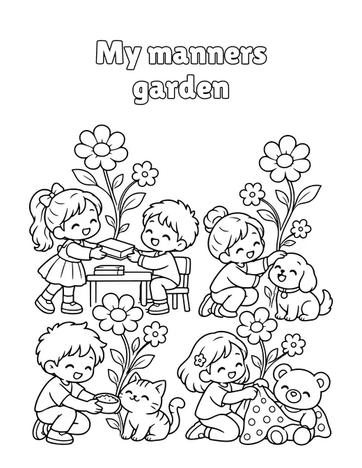 My manners garden coloring page