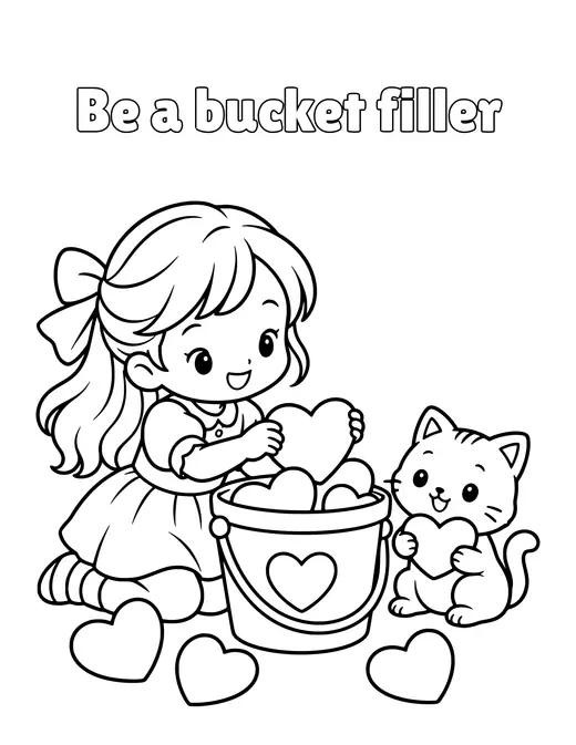 Be a bucket filler coloring page