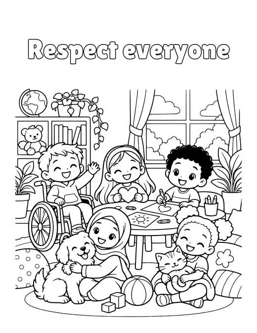 Respect everyone coloring page