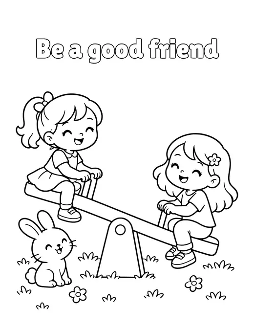 Be a good friend coloring page