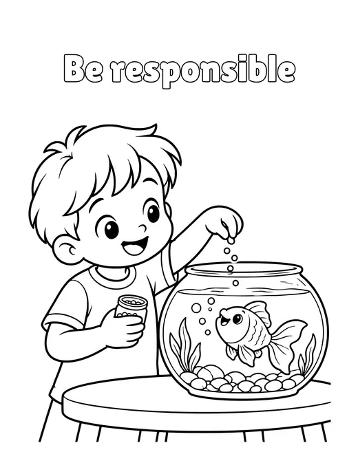Be responsible coloring page