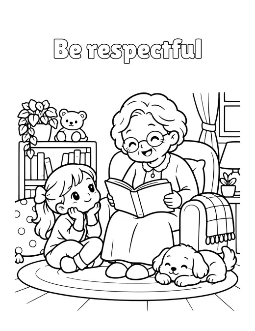 Be respectful coloring page