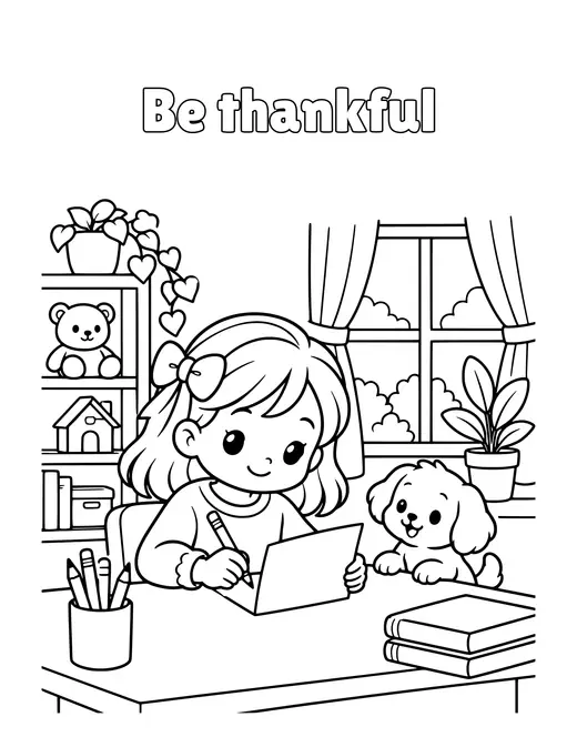 Be thankful coloring page