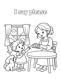 I say please coloring page