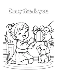 I say thank you coloring page