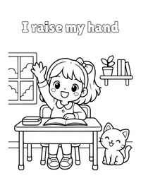 I raise my hand coloring page