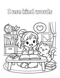 I use kind words coloring page