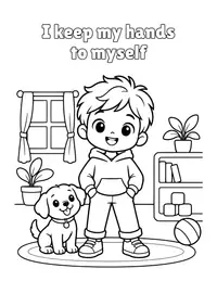 I keep my hands to myself coloring page