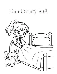 I make my bed coloring page