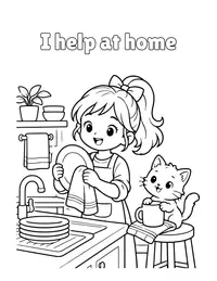 I help at home coloring page