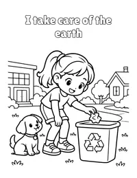 I take care of the earth coloring page