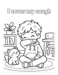 I cover my cough coloring page