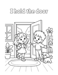 I hold the door coloring page