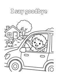 I say goodbye coloring page