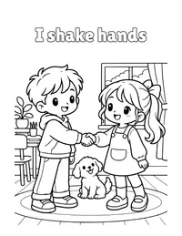 I shake hands coloring page