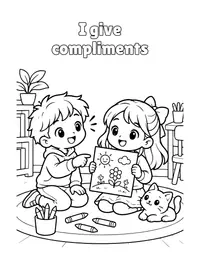 I give compliments coloring page