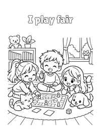 I play fair coloring page